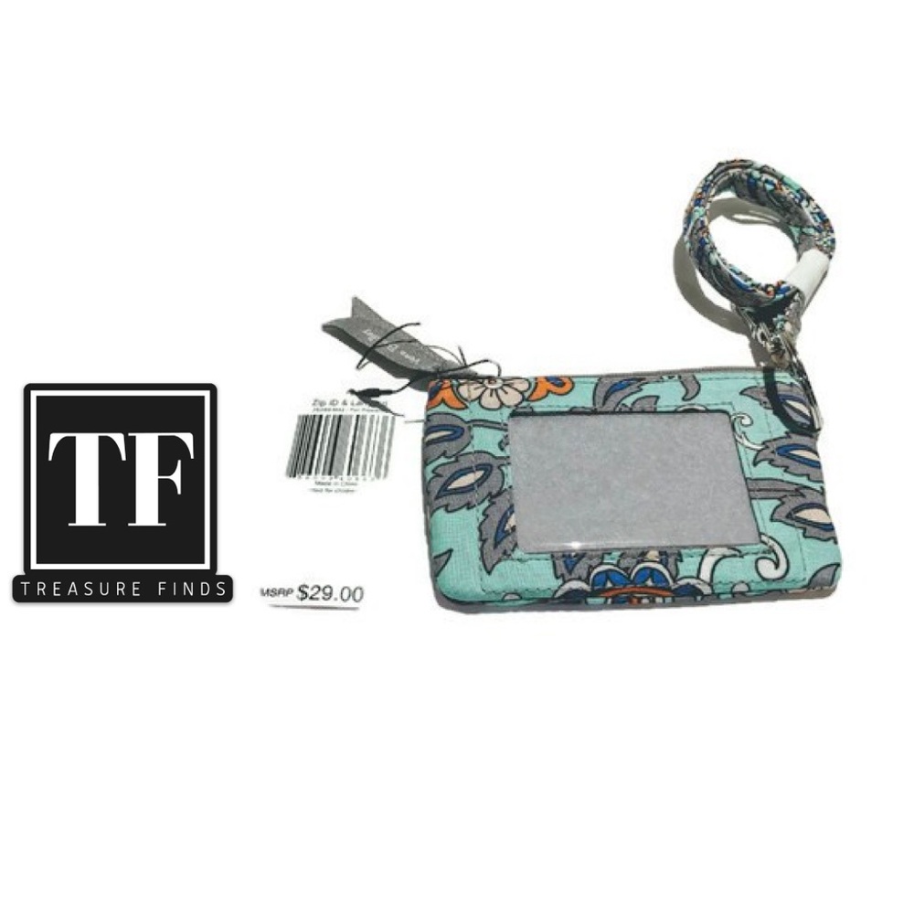 Vera Bradley Lighten Up Zip Id Case and Lanyard